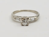 0.56 CTW Diamond Engagement Ring in 14kt White Gold, Size 6.5