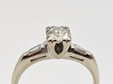 0.56 CTW Diamond Engagement Ring in 14kt White Gold, Size 6.5