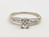 0.56 CTW Diamond Engagement Ring in 14kt White Gold, Size 6.5