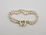 Fresh Water Pearl and Diamond Bracelet in 18k Yellow Gold