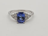 2.68 CTW Tanzanite and Diamond Ring in 14kt White Gold, Size 9.25