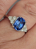 2.68 CTW Tanzanite and Diamond Ring in 14kt White Gold, Size 9.25