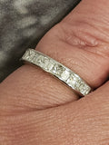 0.88 CTW Princess and Baguette Cut Diamond Wedding Band in 14kt White Gold, Size 6