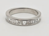 0.88 CTW Princess and Baguette Cut Diamond Wedding Band in 14kt White Gold, Size 6