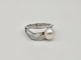 Sterling Silver Pearl Ring, Size 8.25