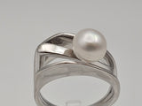 Sterling Silver Pearl Ring, Size 8.25