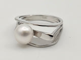 Sterling Silver Pearl Ring, Size 8.25