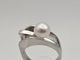 Sterling Silver Pearl Ring, Size 8.25