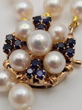 Fresh Water Pearl and Sapphire Bracelet in 14k Yellow Gold