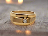 0.16 CTW Diamond Band in 14k Yellow Gold, Size 11