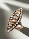 1.30 CTW Rose Cut Daimond Ring in 8.4k Rose Gold, Size 8.25