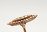 1.30 CTW Rose Cut Daimond Ring in 8.4k Rose Gold, Size 8.25