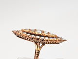 1.30 CTW Rose Cut Daimond Ring in 8.4k Rose Gold, Size 8.25