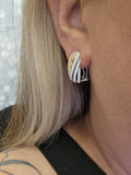 Sterling Silver And Rose Gold Vermeil Cubic Zirconia Earrings