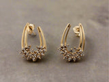 0.30 CTW Diamond Cluster Earrings in 14k Yellow Gold