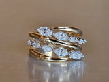 1.02 CTW Marquise Cut Diamond Ring in 14kt Yellow and White Gold, Size 6.75