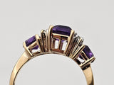 1.80 CTW Amethyst and Diamond Ring in 14k Yellow Gold, Size 7.75