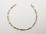 Two Tone Textured Link Bracelet in 14kt Gold