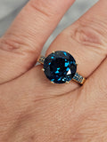 7.67 CTW Blue Topaz Engagement Ring in 14k Yellow Gold, Size 7.25