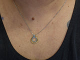 0.43 CTW Geometric Double Circle Diamond Pendant Necklace in 14k and 18k Gold