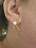Sterling Silver Gold Vermeil Pearl Earrings
