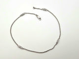 0.21 CTW Diamond Station Ankle Bracelet in 18k White Gold