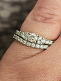 Diamond Engagement Ring Set in 14k White Gold