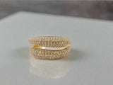 1.30 CTW Diamond Bypass Ring in 18k Yellow Gold, Size 7