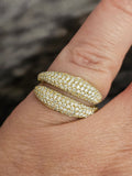 1.30 CTW Diamond Bypass Ring in 18k Yellow Gold, Size 7