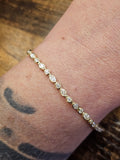 14K Gold Round & Marquise Diamond Bracelet - 1.51ct