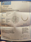 14K Gold Diamond & Emerald Dangle Necklace
