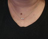 0.39 CTW Three Stone Diamond Necklace in 14k White Gold