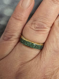 Green Sapphire and Diamond Ring in 18k Yellow Gold, Size 7