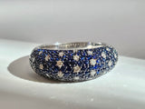 Sapphire and Diamond Ring in 18k White Gold, Size 7