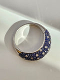 Sapphire and Diamond Ring in 18k White Gold, Size 7