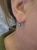 2.97 CTW Blue Topaz Earrings in 14k Yellow Gold