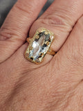 2.81ct. Aquamarine Ring in 14k Yellow and Rose Gold, Size 6.75
