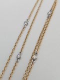 0.36 CTW Diamond By the Yard Necklace in 14k Yellow and White Gold