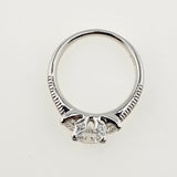 1.31 CTW 3 Stone Diamond Engagement Ring in 14k White Gold, Size 6.5