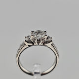 1.31 CTW 3 Stone Diamond Engagement Ring in 14k White Gold, Size 6.5
