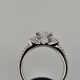 1.31 CTW 3 Stone Diamond Engagement Ring in 14k White Gold, Size 6.5