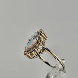 Marquise Opal and Diamond Ring in 14k White Gold, Size 5.75