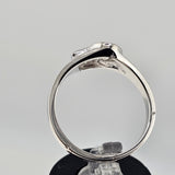 0.68 CTW Round and Emerald Cut Diamond Ring in 14k White Gold, Size 6.75