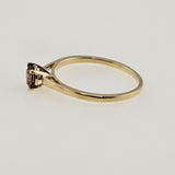 0.45ct. Round Brilliant Cut Champagne Brown Diamond Ring in 10k Yellow Gold, Size 8