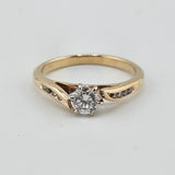 0.48 CTW Round Cut Diamond Engagement Ring in 14k Yellow Gold, Size 7