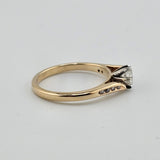 0.48 CTW Round Cut Diamond Engagement Ring in 14k Yellow Gold, Size 7