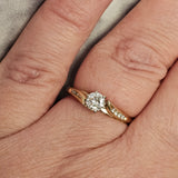 0.48 CTW Round Cut Diamond Engagement Ring in 14k Yellow Gold, Size 7