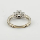 1.15 CTW Emerald Cut Diamond Engagement Ring 14k White Gold and Platinum, Size 5.75