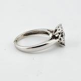 0.50 CTW Diamond Cluster Ring 14k White Gold, Size 4.75