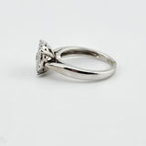0.50 CTW Diamond Cluster Ring 14k White Gold, Size 4.75